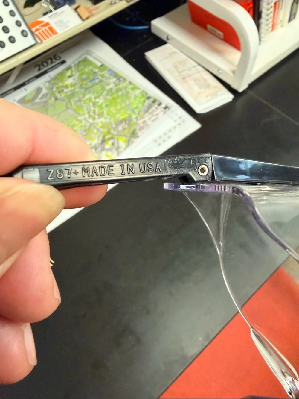 Z87+ Clear Lens Safety Glasses with Black Trim GUC